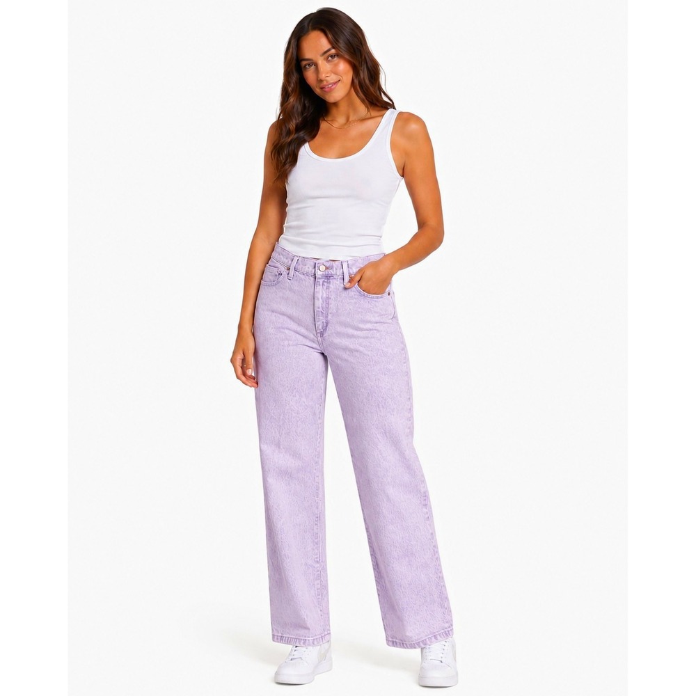 Universal Thread Purple Wash Denim Vintage Straight Leg Jeans Size 8 Relaxed